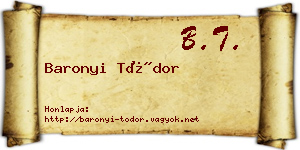 Baronyi Tódor névjegykártya